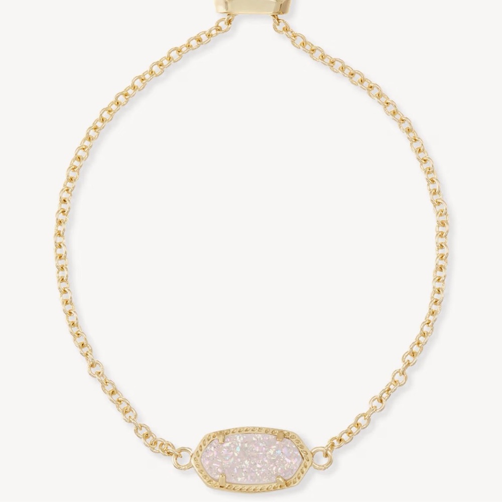 Elaina Gold Adjustable Chain Bracelet in Iridescent Drusy